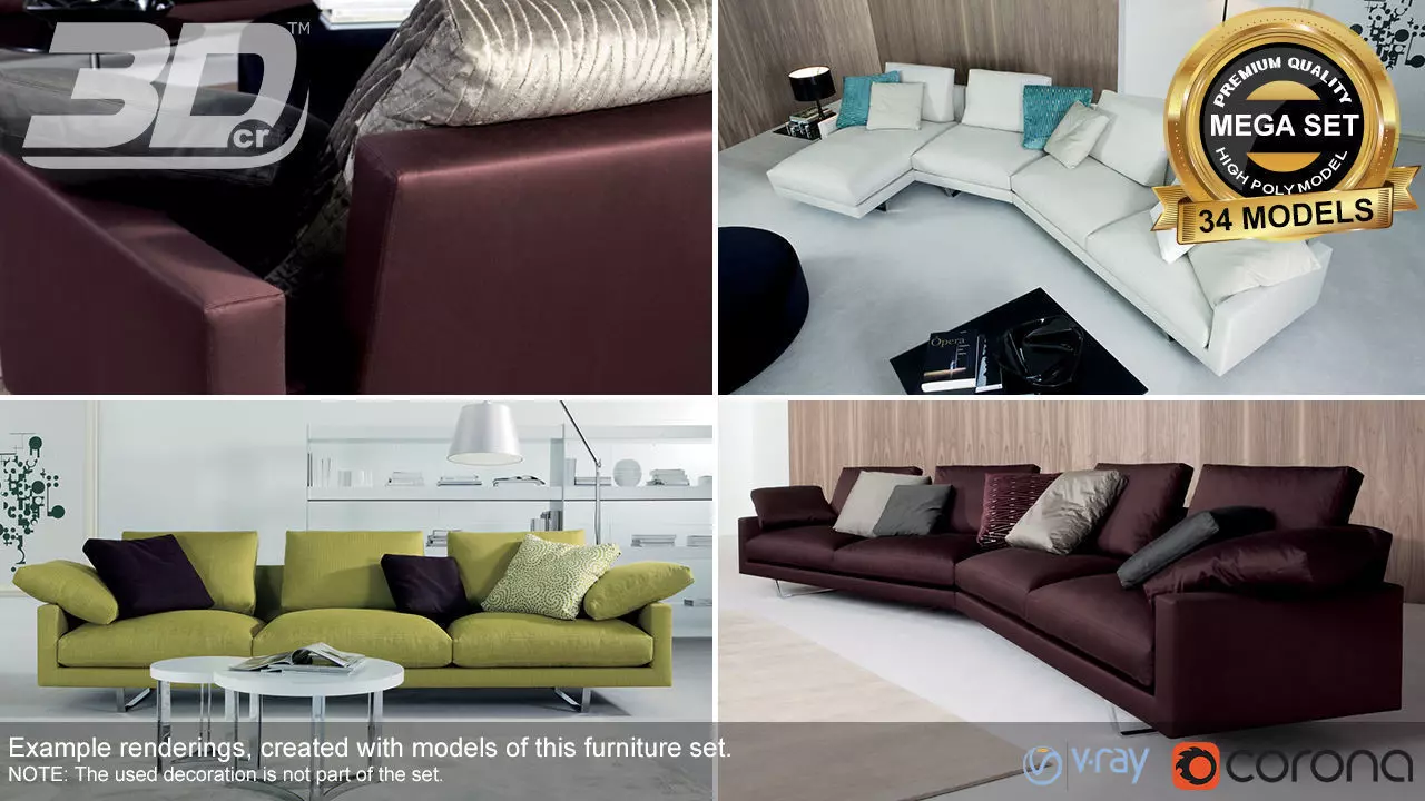 Amber Sofa Modular Set 3D model_0