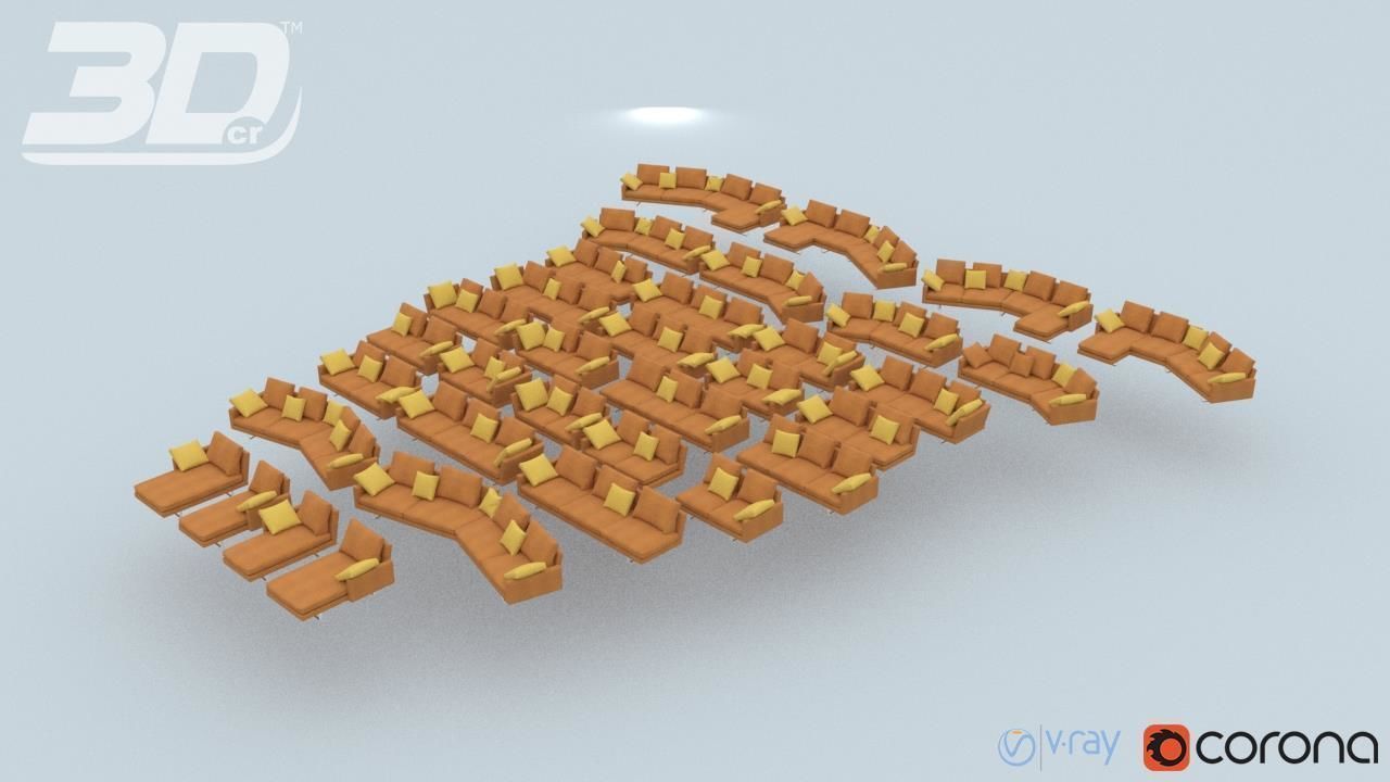 Amber Sofa Modular Set 3D model_1