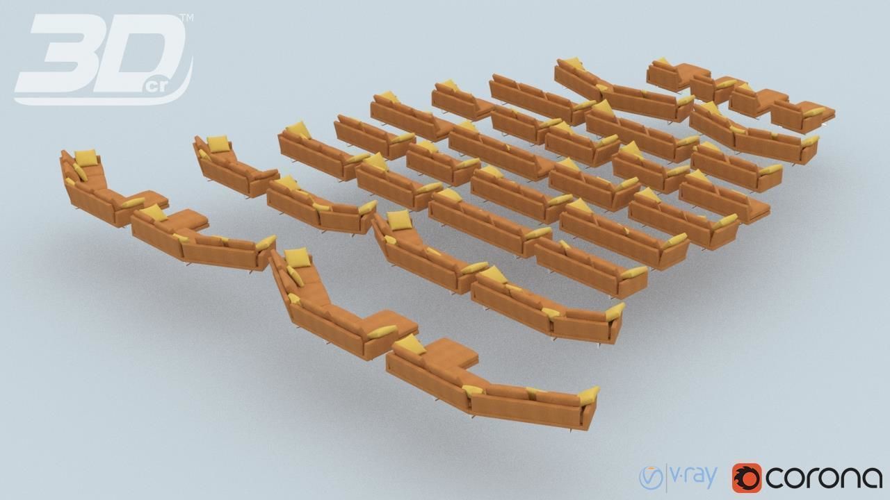 Amber Sofa Modular Set 3D model_5