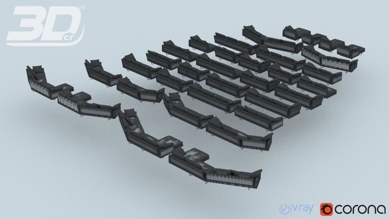 Amber Sofa Modular Set 3D model_6