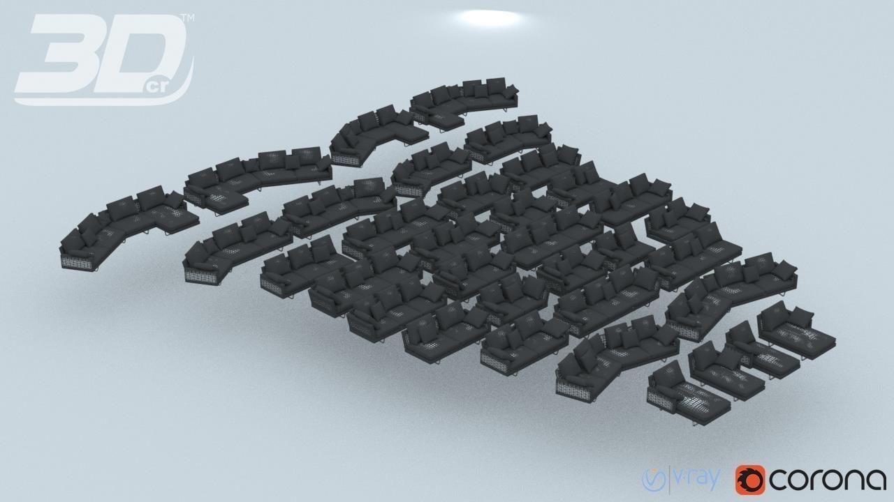 Amber Sofa Modular Set 3D model_4