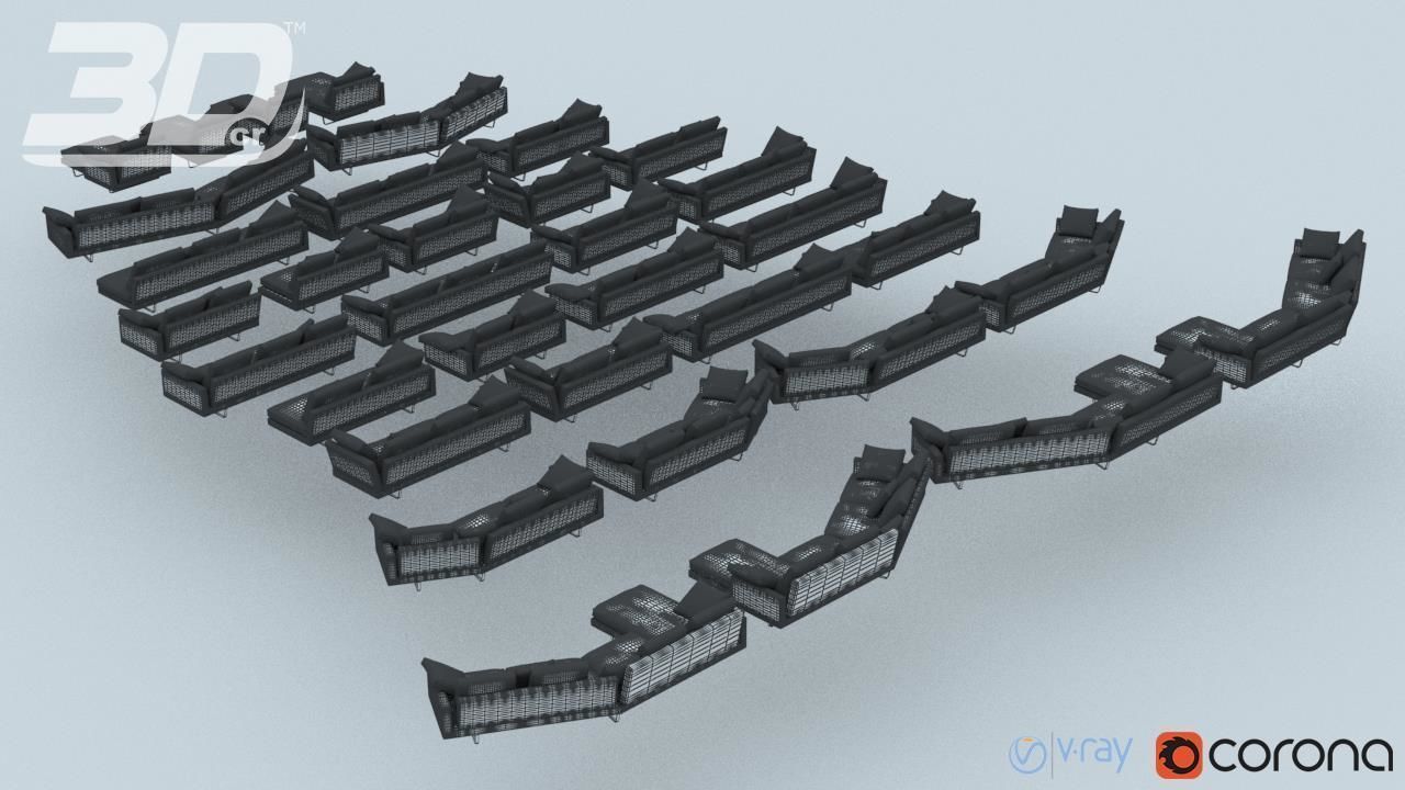 Amber Sofa Modular Set 3D model_8