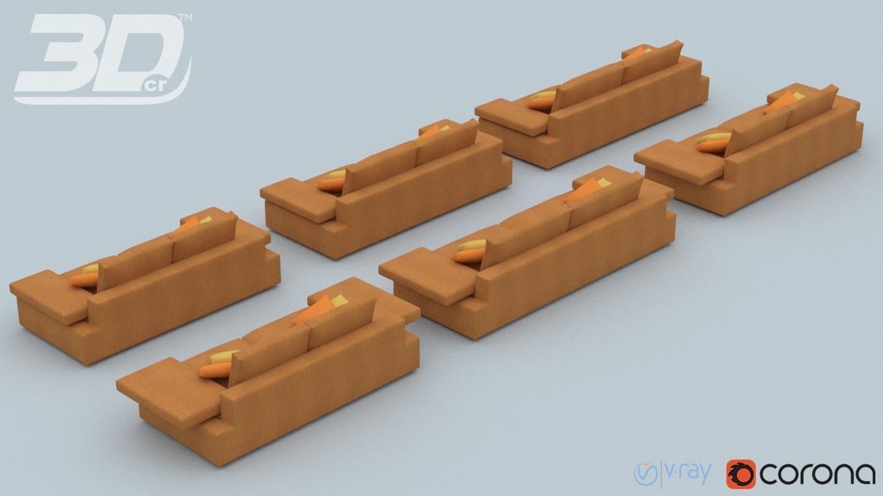 Alura Sofa Set 3D model_7