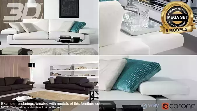 Alura Sofa Set 3D model