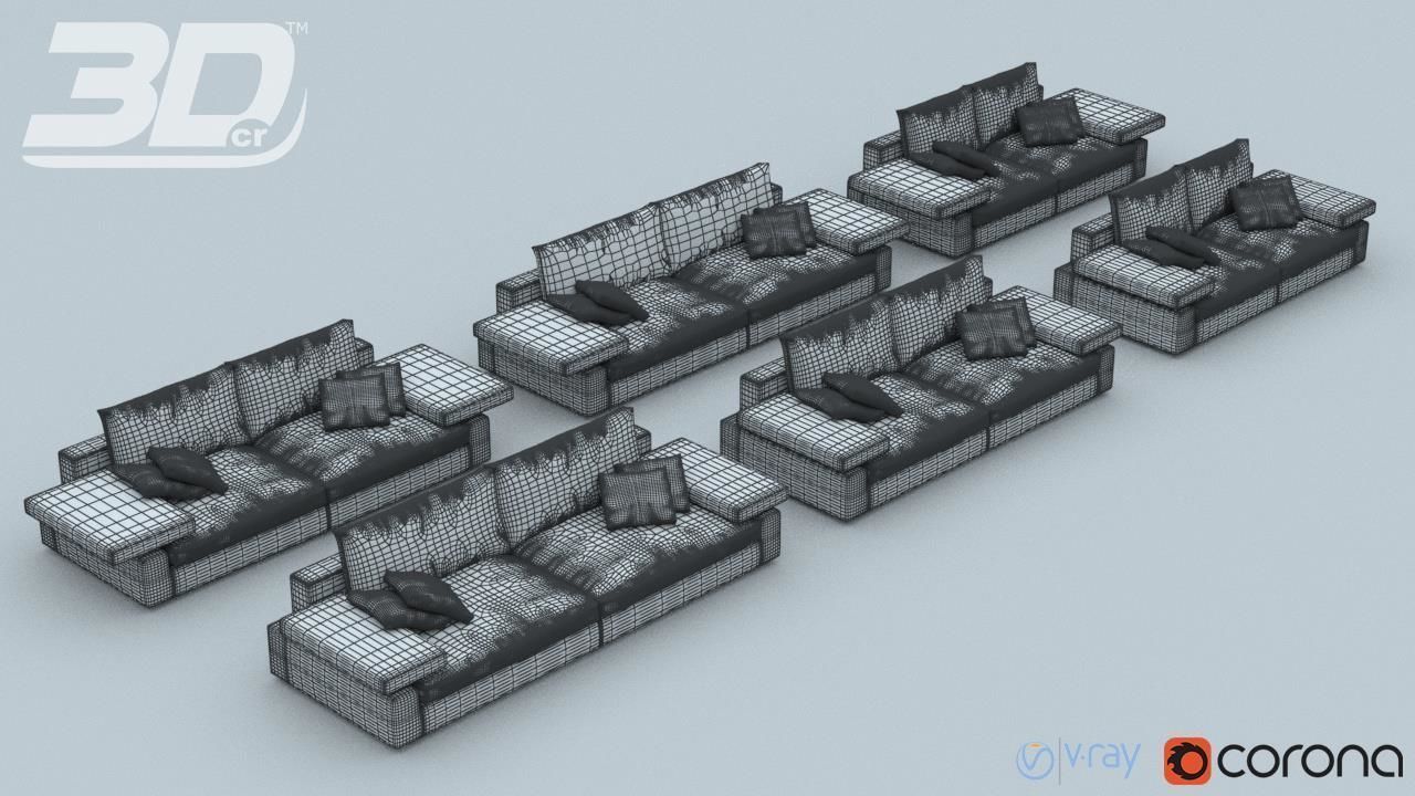 Alura Sofa Set 3D model_4