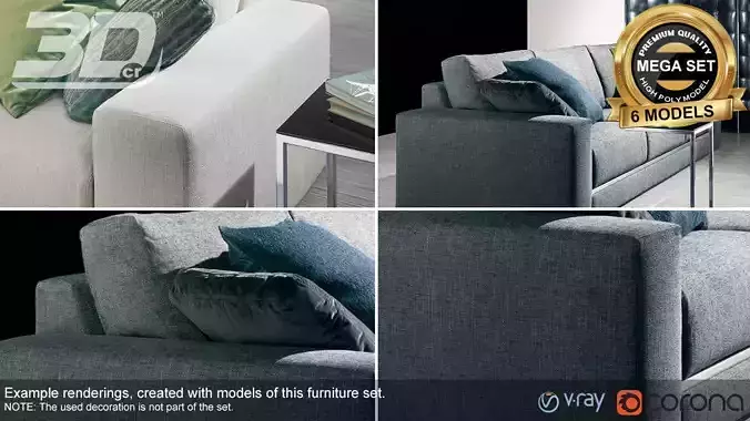 Agama Sofa Set 3D model