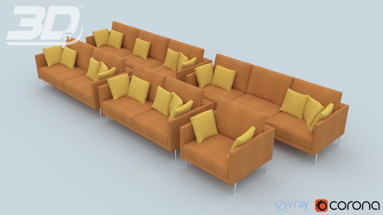 Adon Sofa Set 3D model_1
