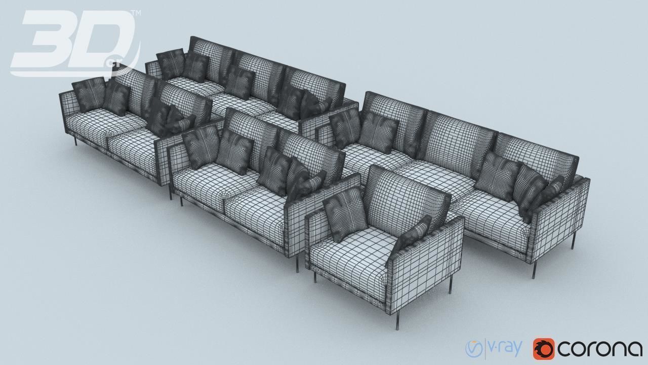 Adon Sofa Set 3D model_2