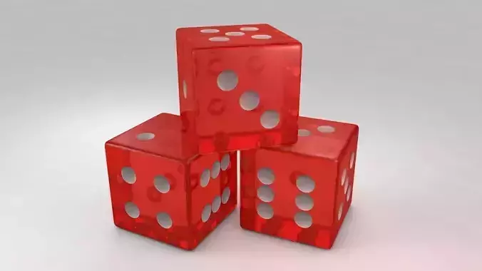 3D Red Dice 3D model