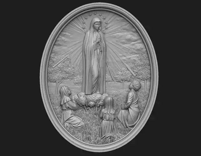 Our Lady of Fatima Medallion 3D print model