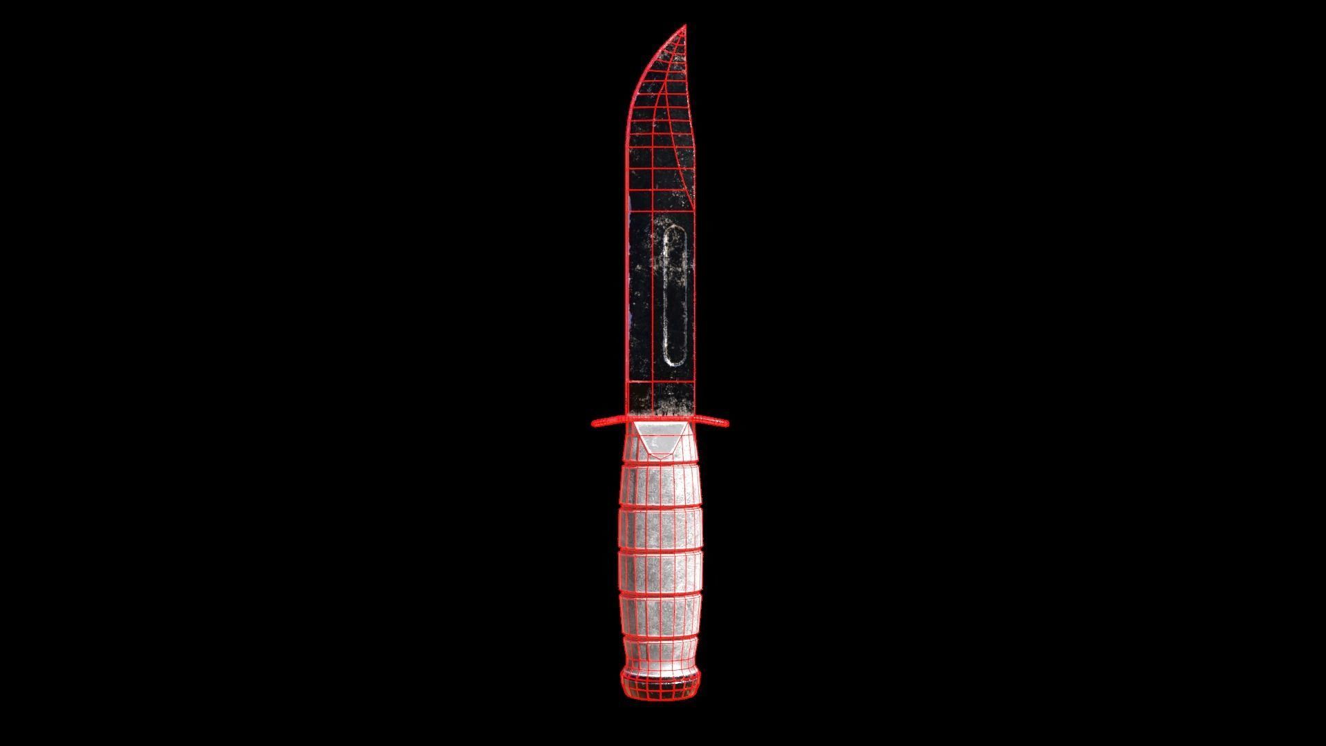 Sharp Black Knife Low-poly 3D model_15