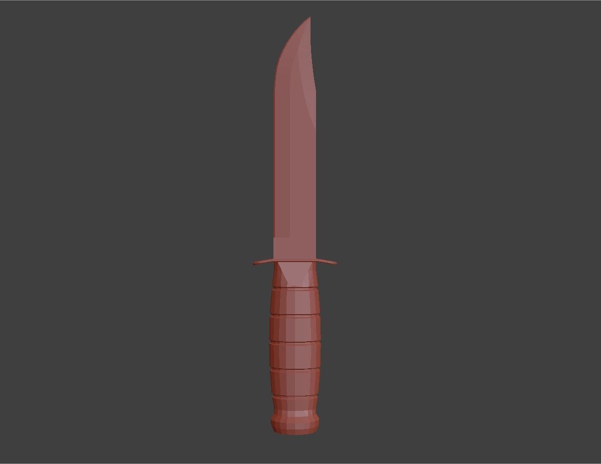 Sharp Black Knife Low-poly 3D model_17