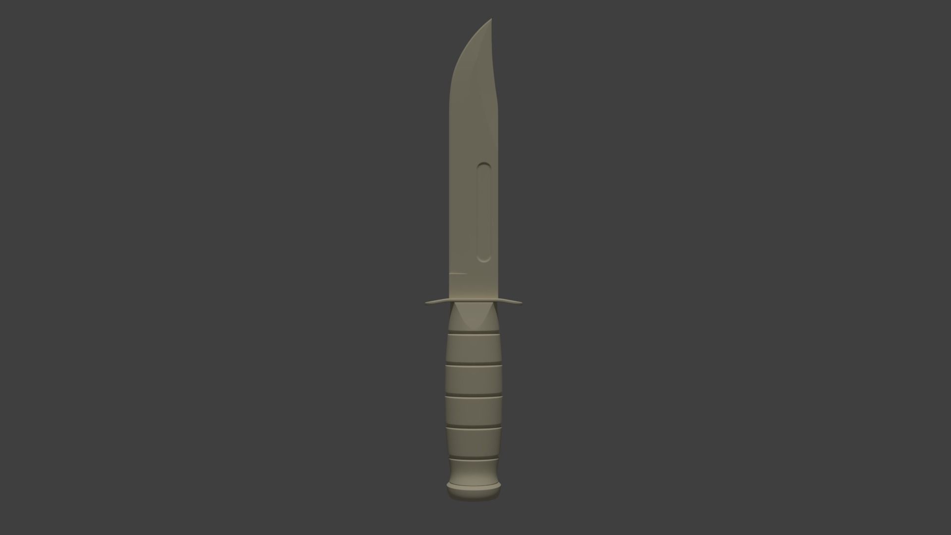 Sharp Black Knife Low-poly 3D model_16