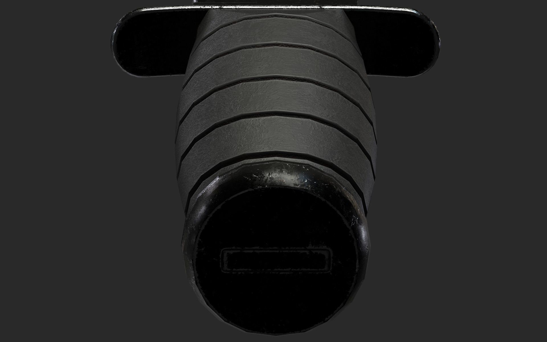 Sharp Black Knife Low-poly 3D model_13