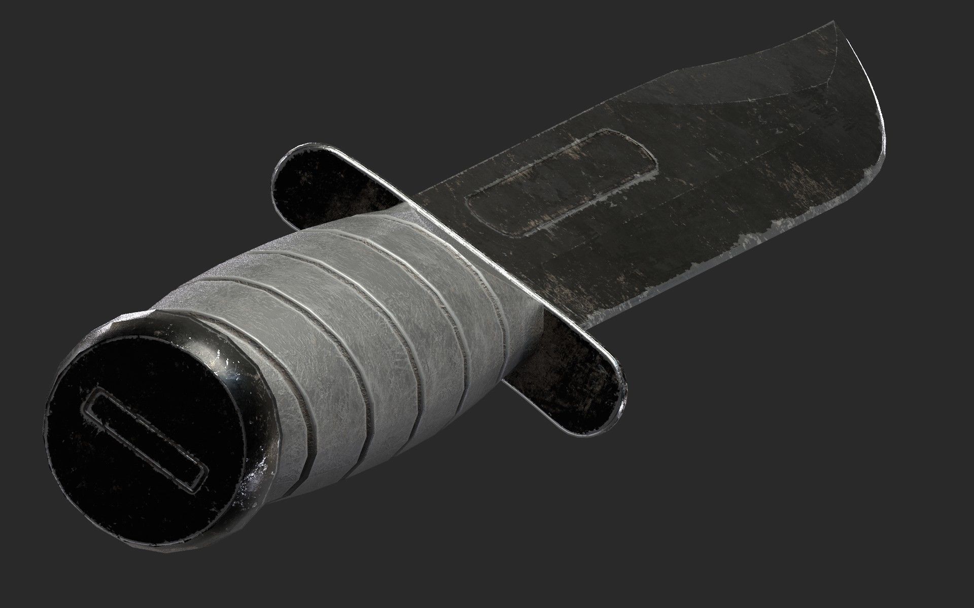 Sharp Black Knife Low-poly 3D model_19