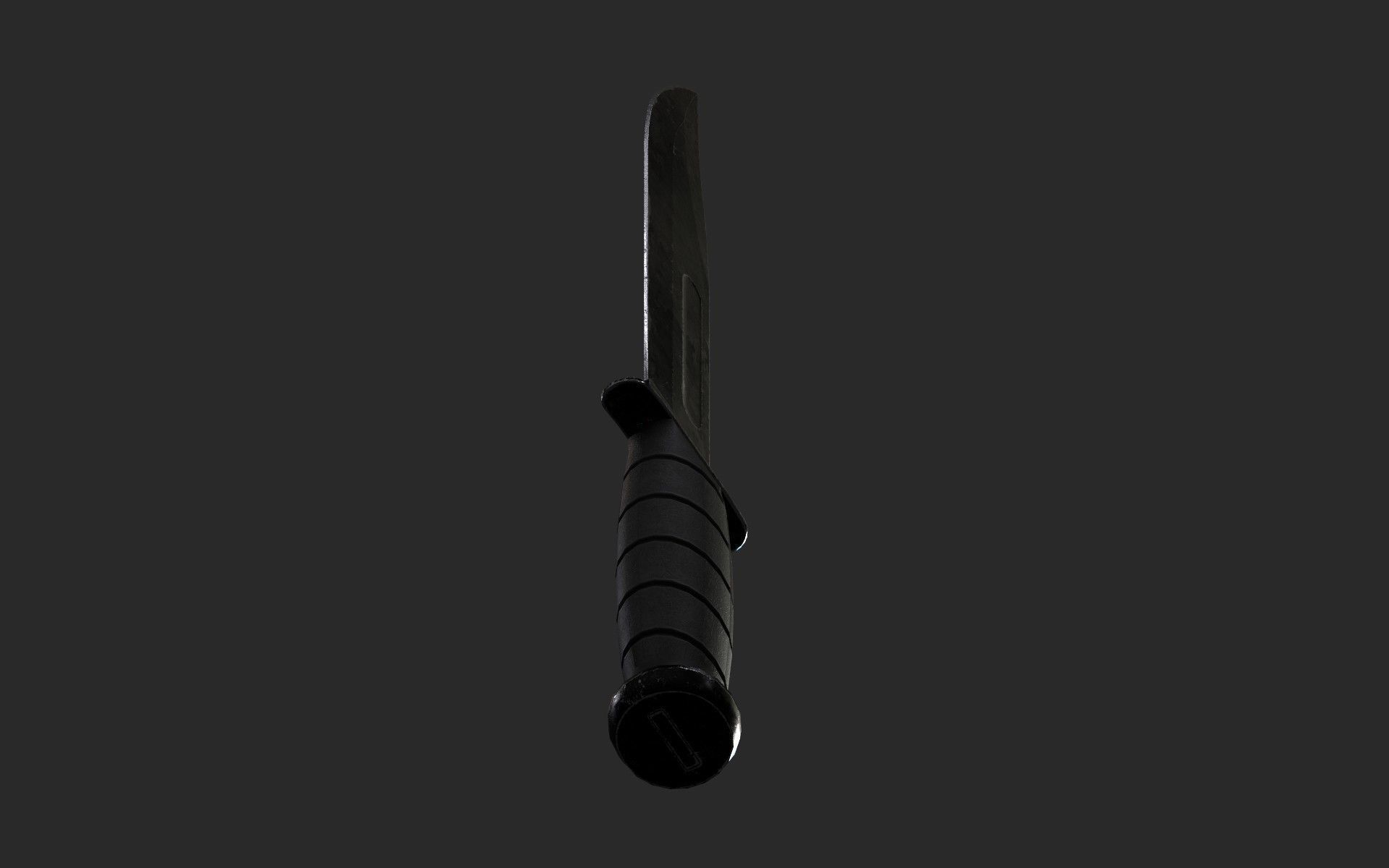 Sharp Black Knife Low-poly 3D model_3