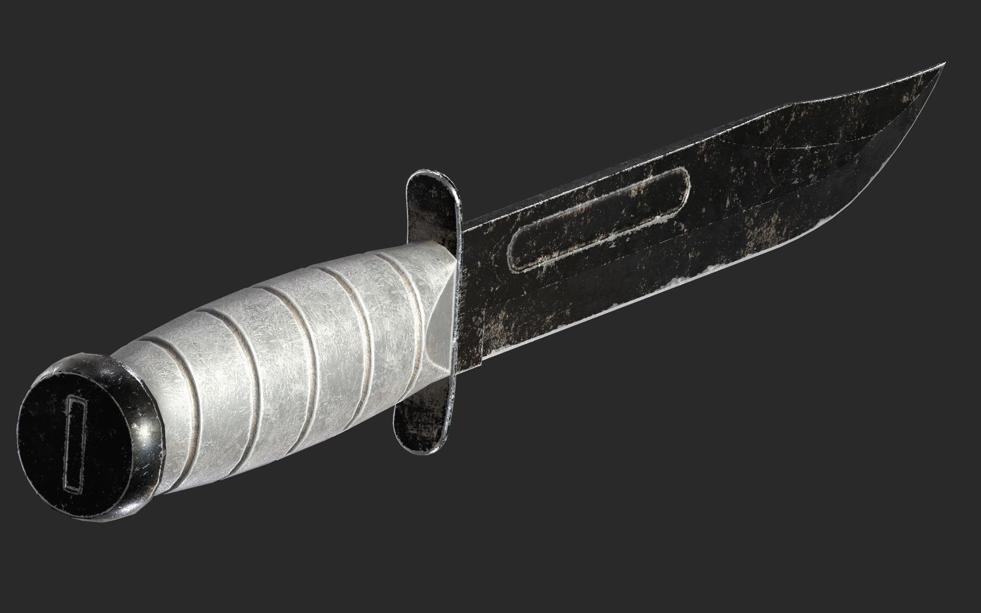 Sharp Black Knife Low-poly 3D model_20