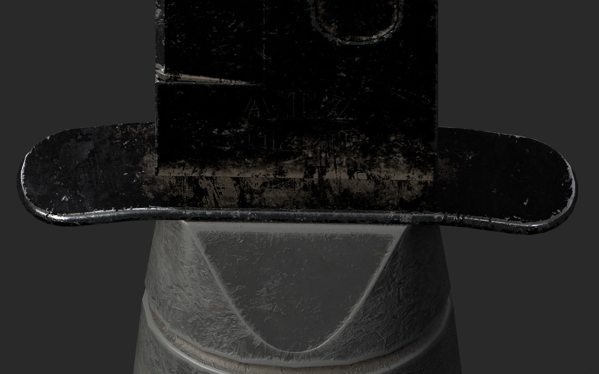 Sharp Black Knife Low-poly 3D model_14