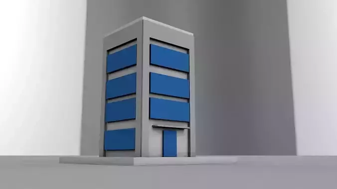 3D Building Icon  Free 3D model