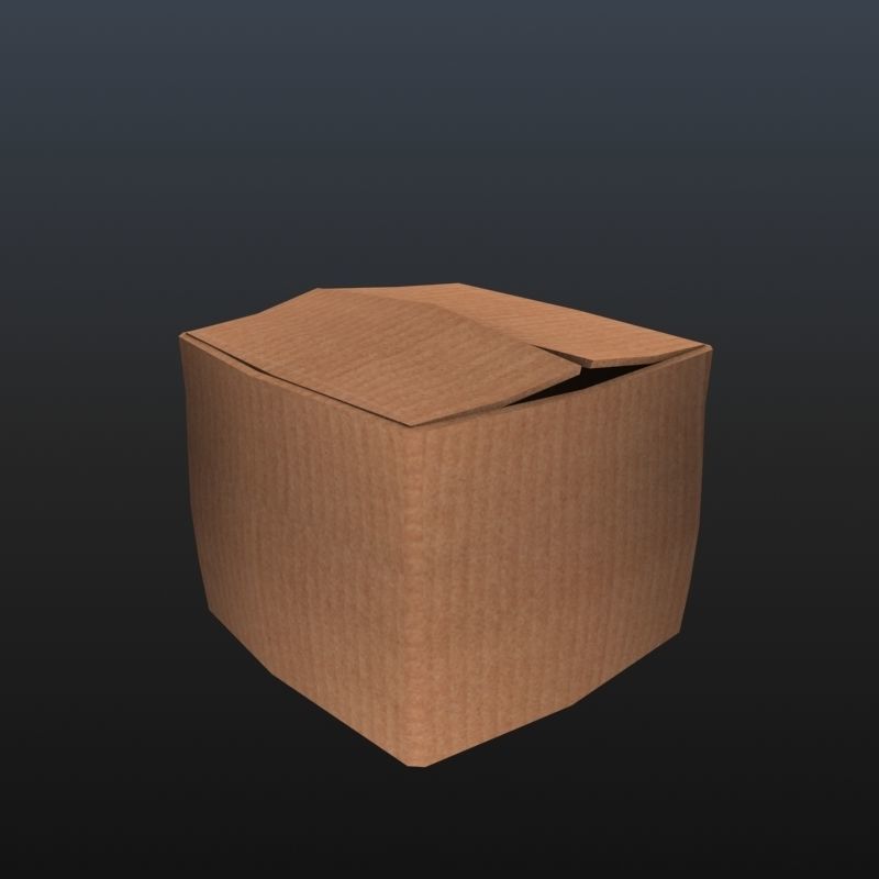 Animated funny cardboard Free low-poly 3D model_3