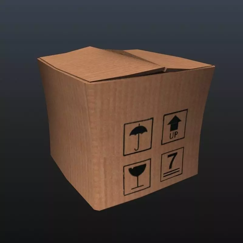 Animated funny cardboard Free low-poly 3D model_0