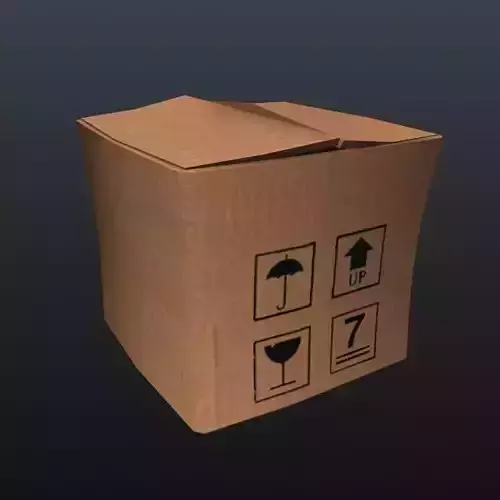 Animated funny cardboard Free low-poly 3D model