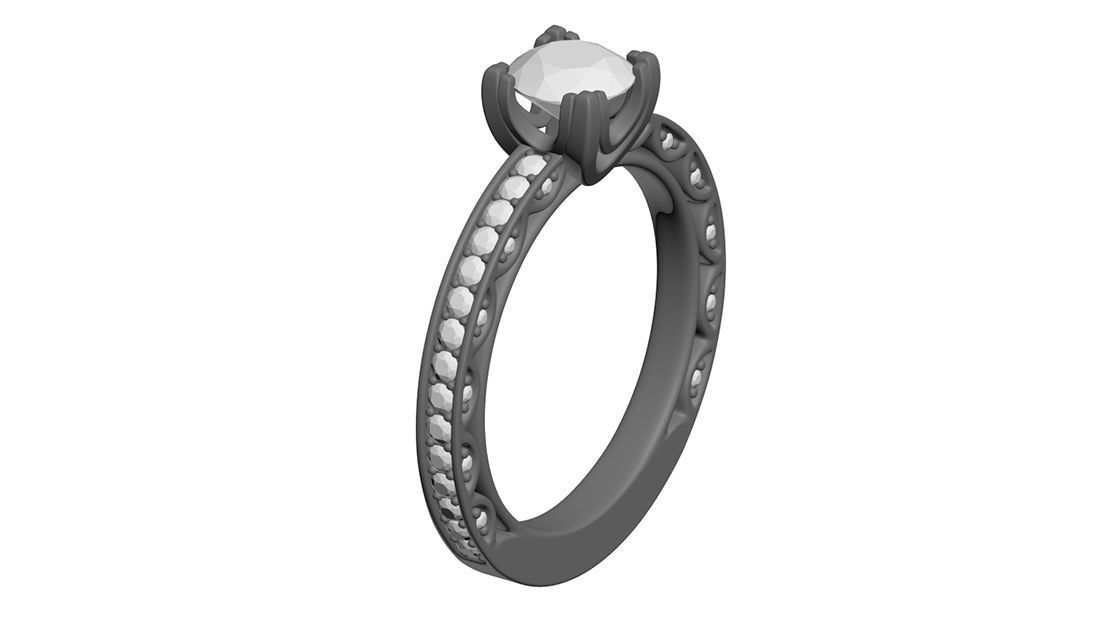 Engagement diamond ring 3D print model_11