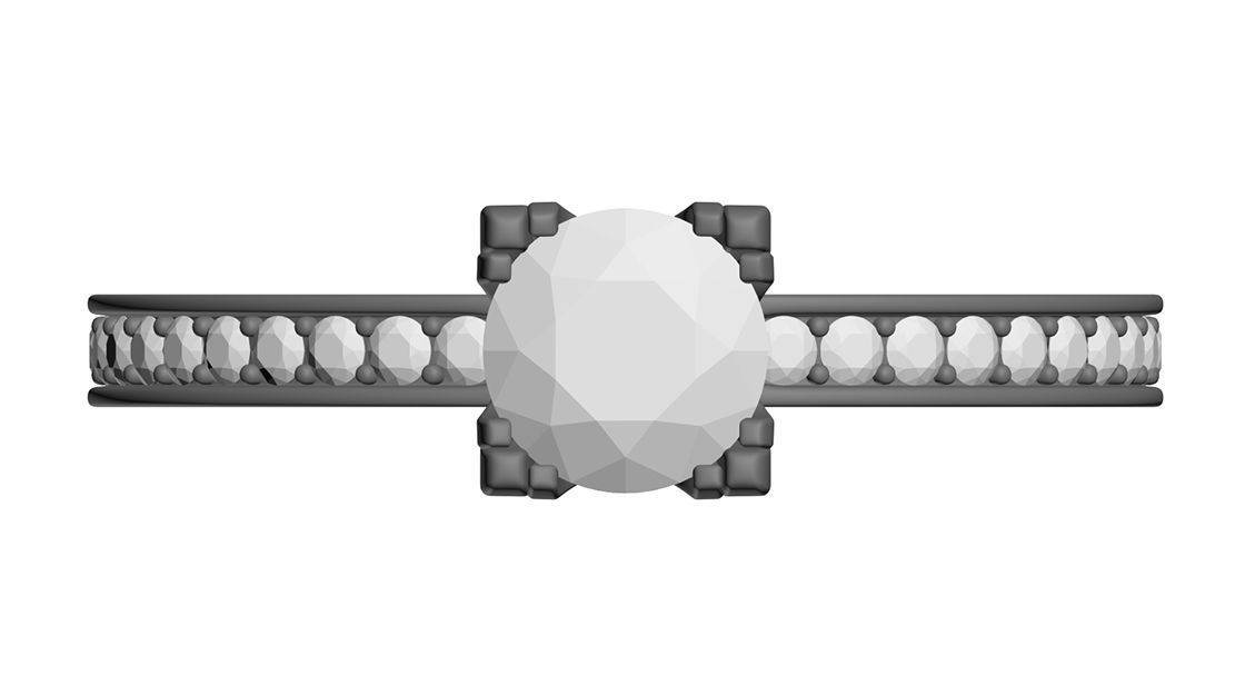 Engagement diamond ring 3D print model_12