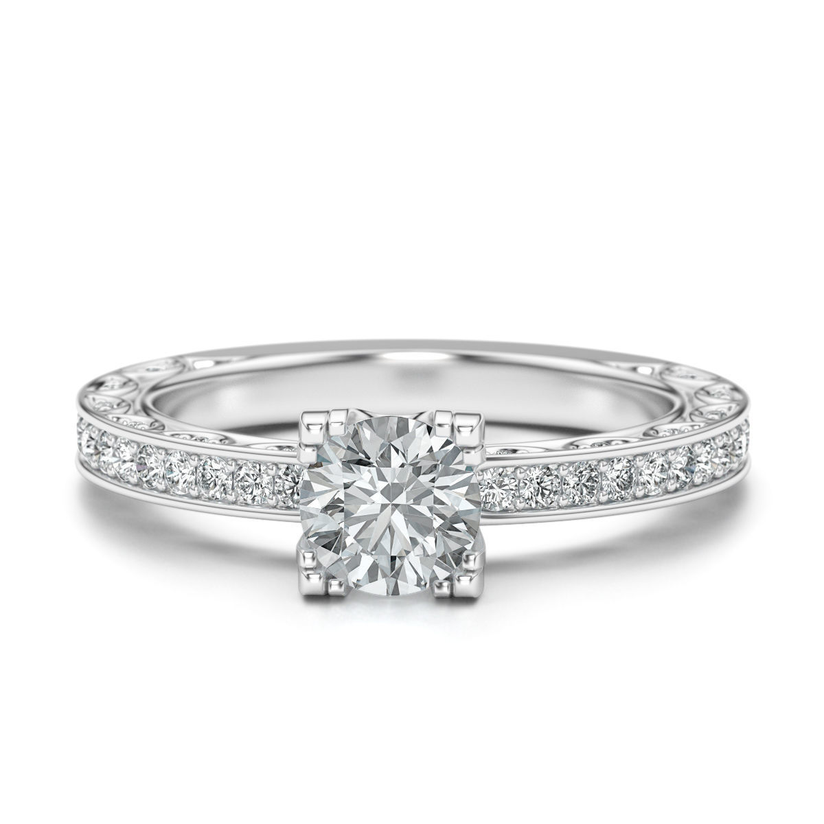 Engagement diamond ring 3D print model_4