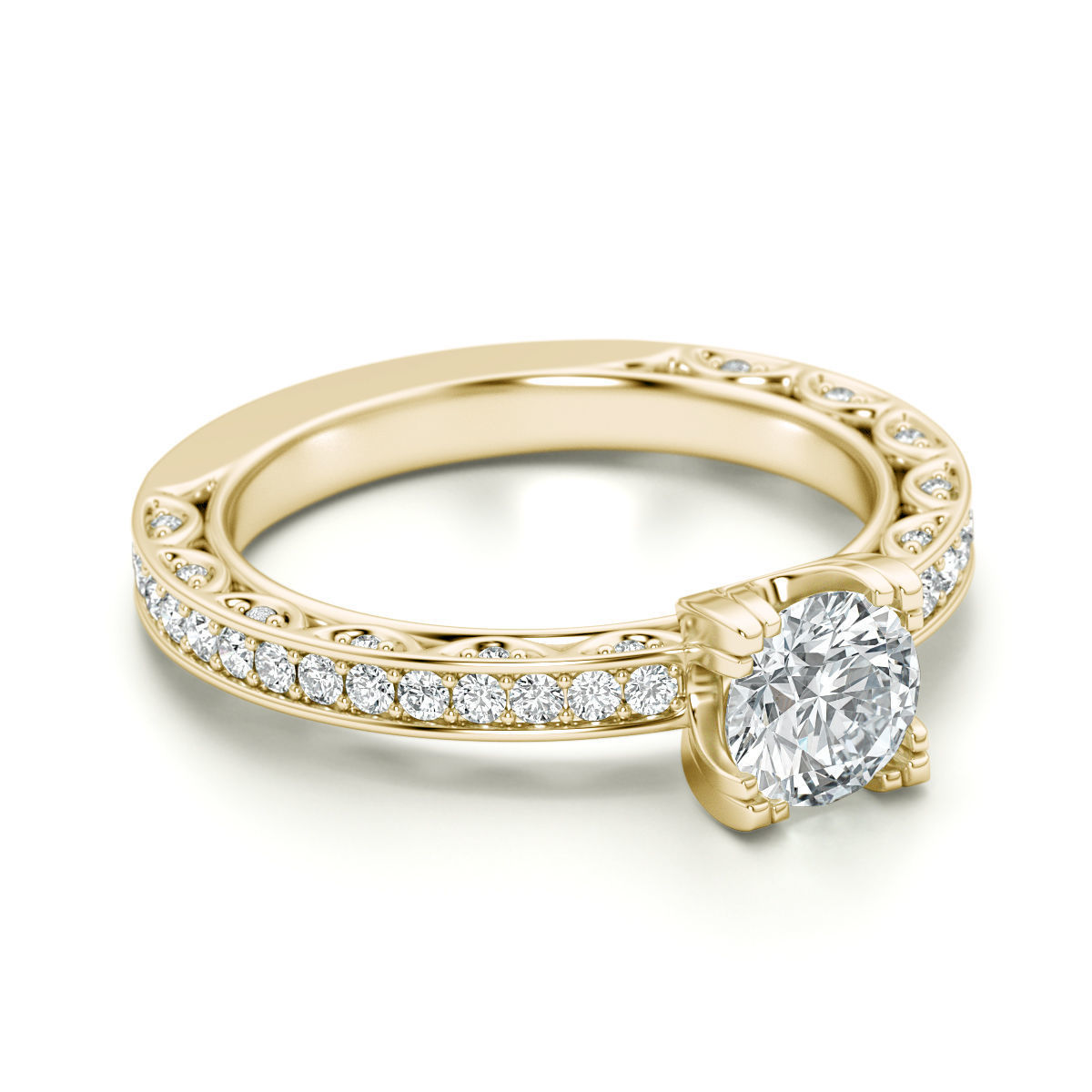 Engagement diamond ring 3D print model_19