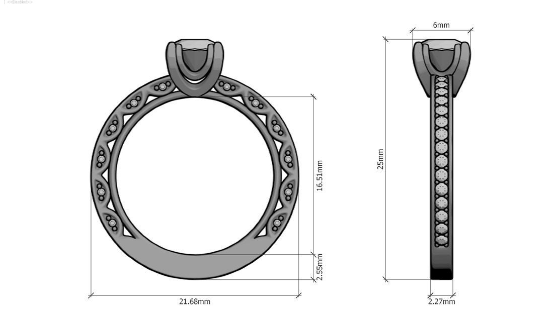 Engagement diamond ring 3D print model_6