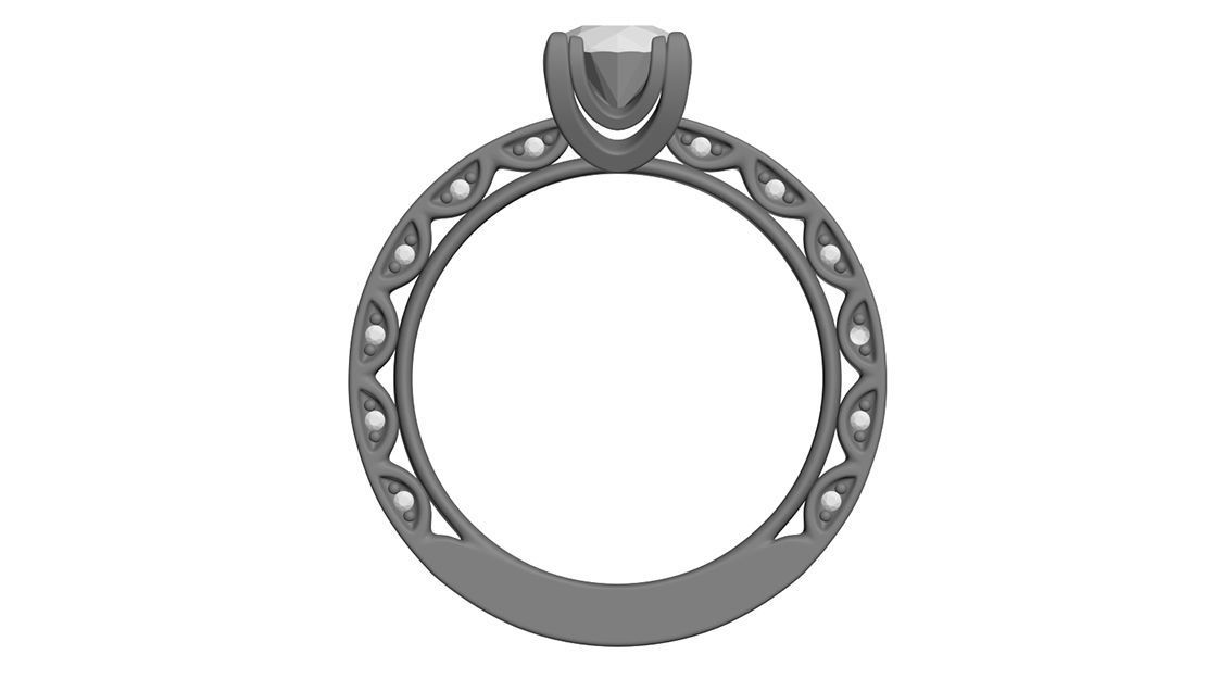 Engagement diamond ring 3D print model_10