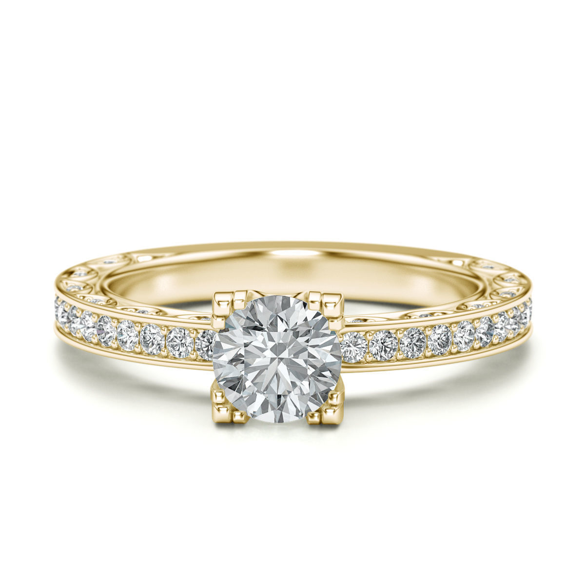 Engagement diamond ring 3D print model_18