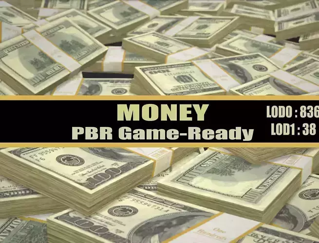 Money Dollars Low-poly 3D model