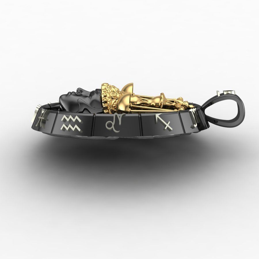 Pendant zodiac sign Libra 3D print model_3