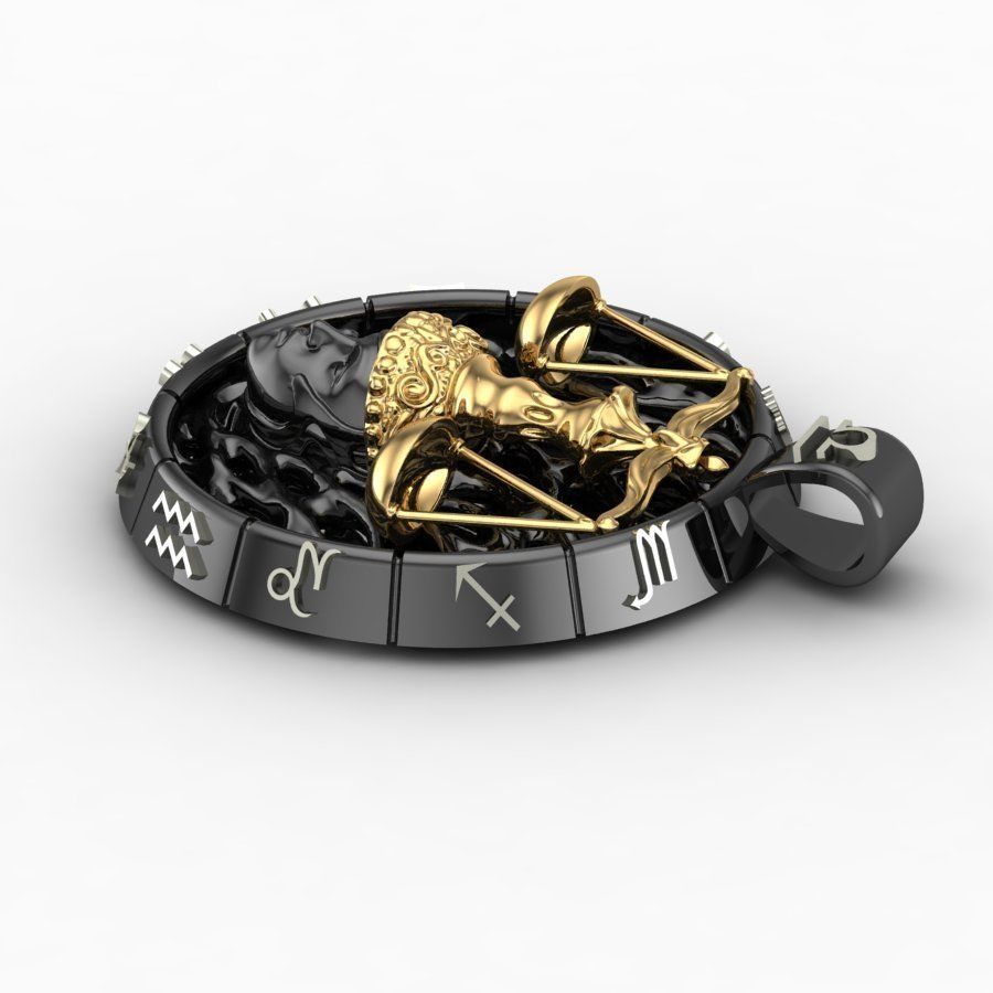 Pendant zodiac sign Libra 3D print model_2
