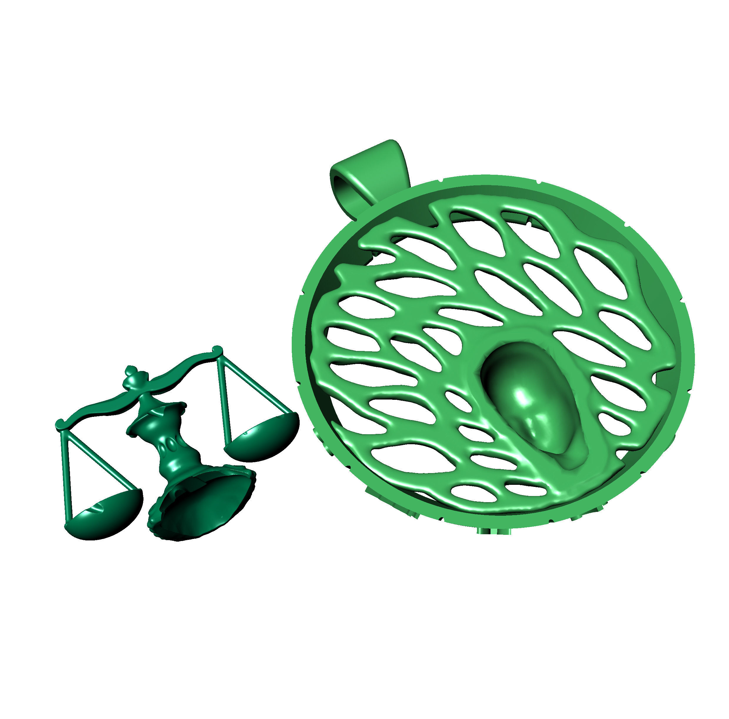 Pendant zodiac sign Libra 3D print model_9