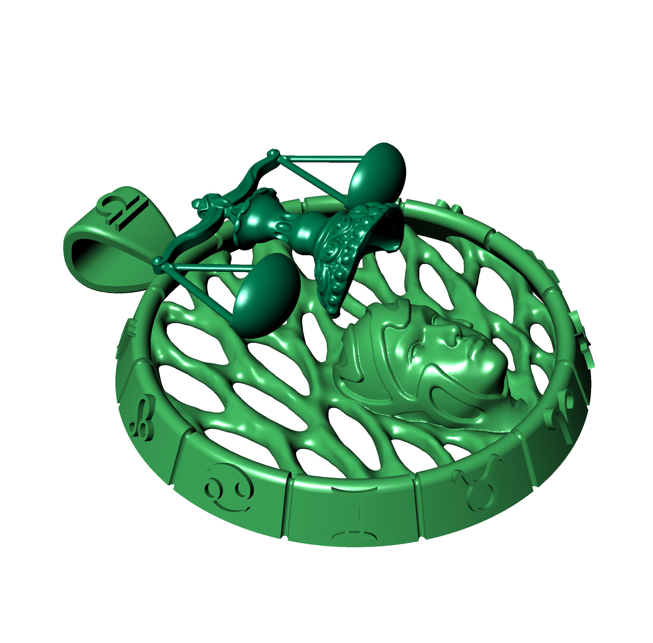 Pendant zodiac sign Libra 3D print model_8