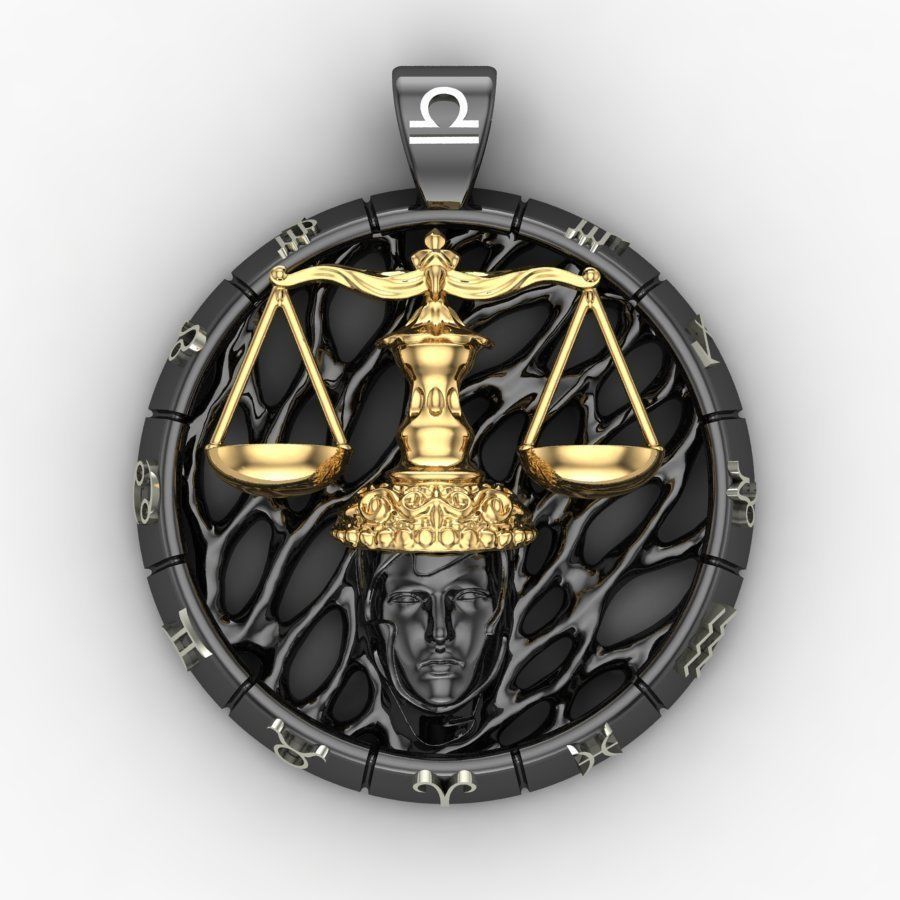 Pendant zodiac sign Libra 3D print model_0