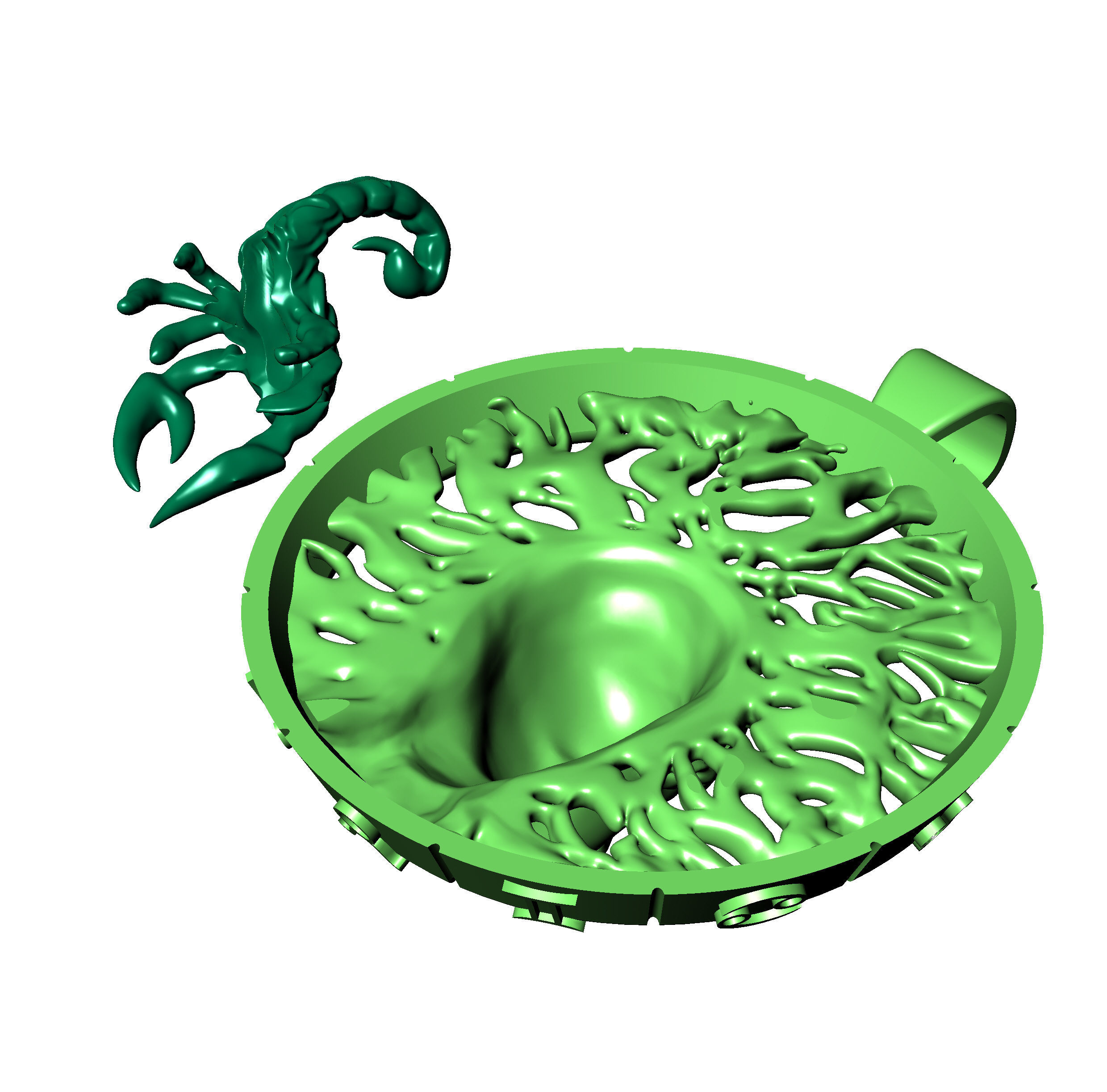 Pendant of the zodiac sign of the scorpion 3D print model_9