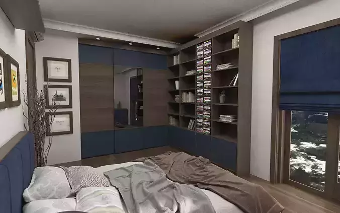 Teenage Room 3D Scene