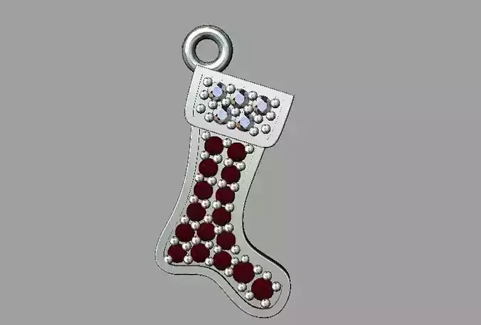 Chiristmas sock charm 3D print model