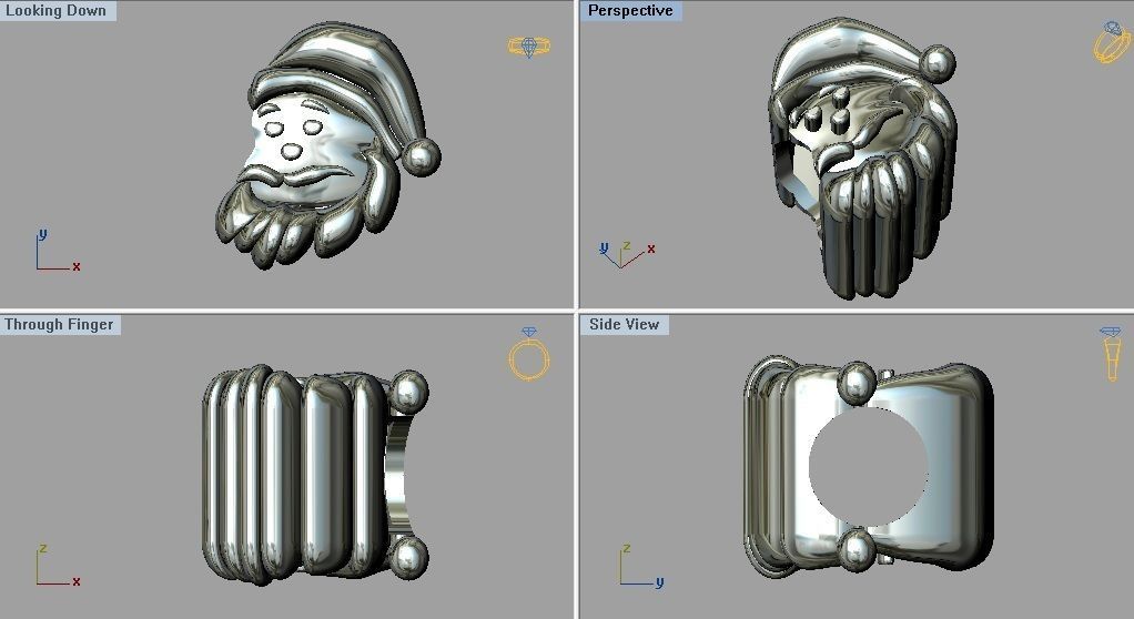 Santa Bead 3D print model_1