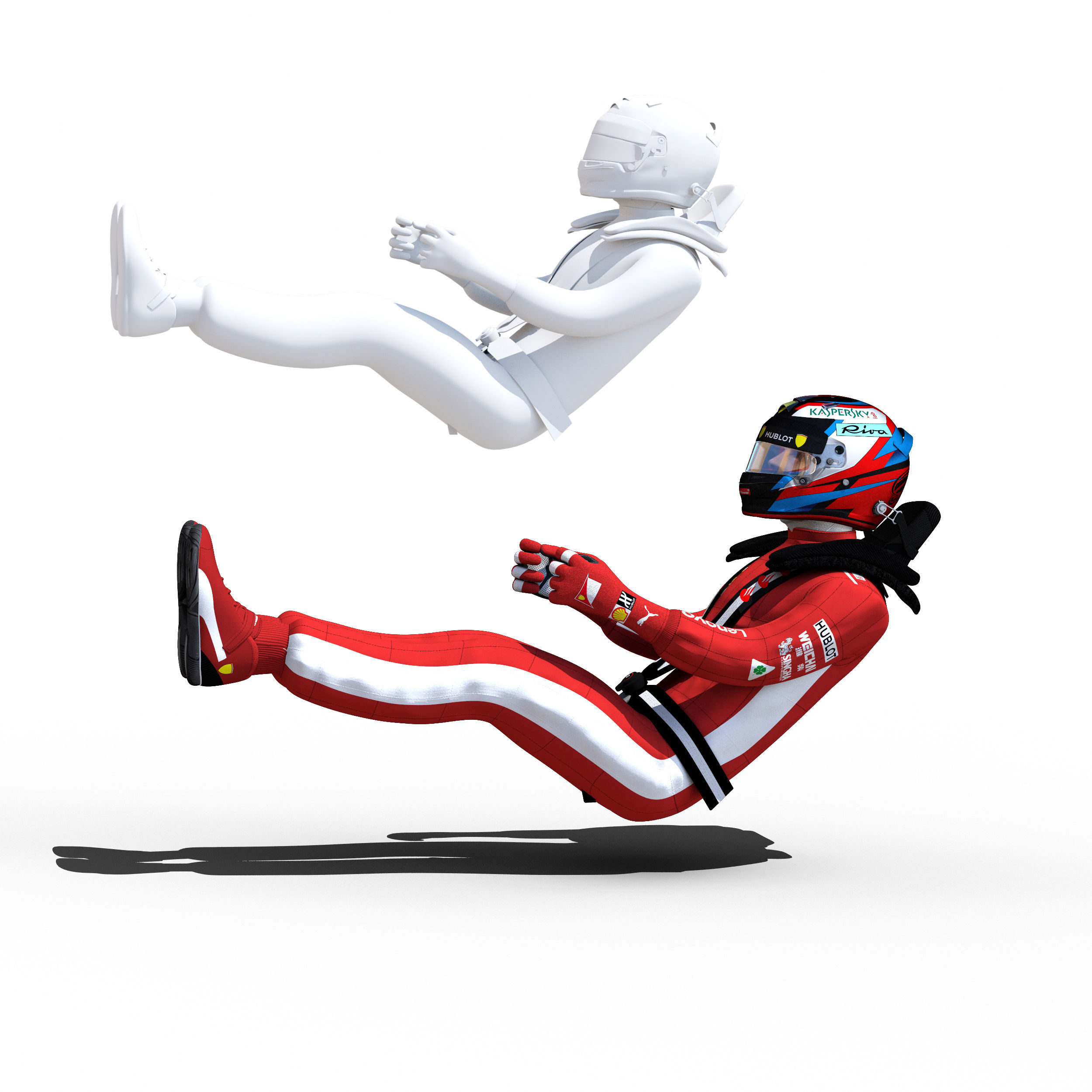 Kimi Raikkonen 2018 Low-poly 3D model_1