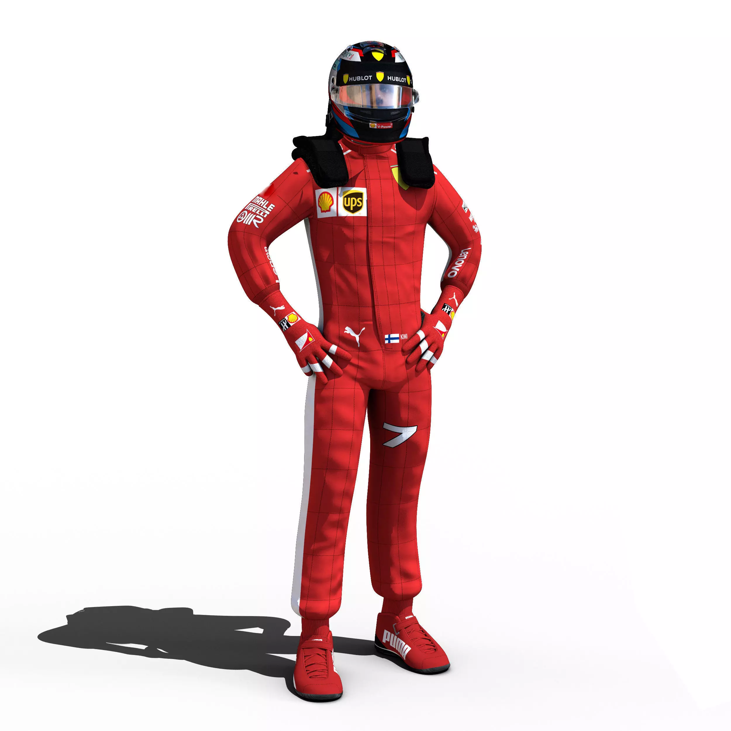 Kimi Raikkonen 2018 Low-poly 3D model_0