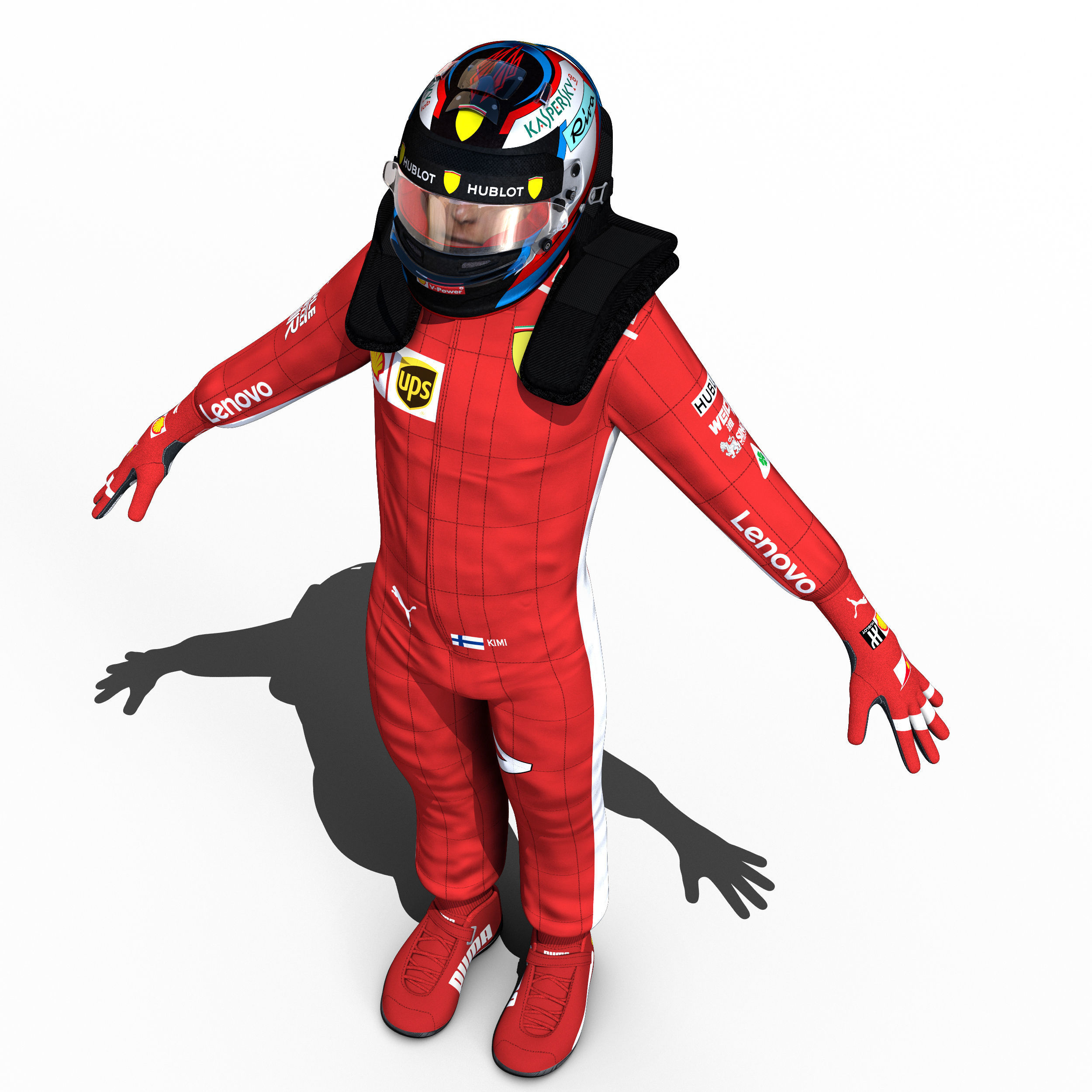 Kimi Raikkonen 2018 Low-poly 3D model_12