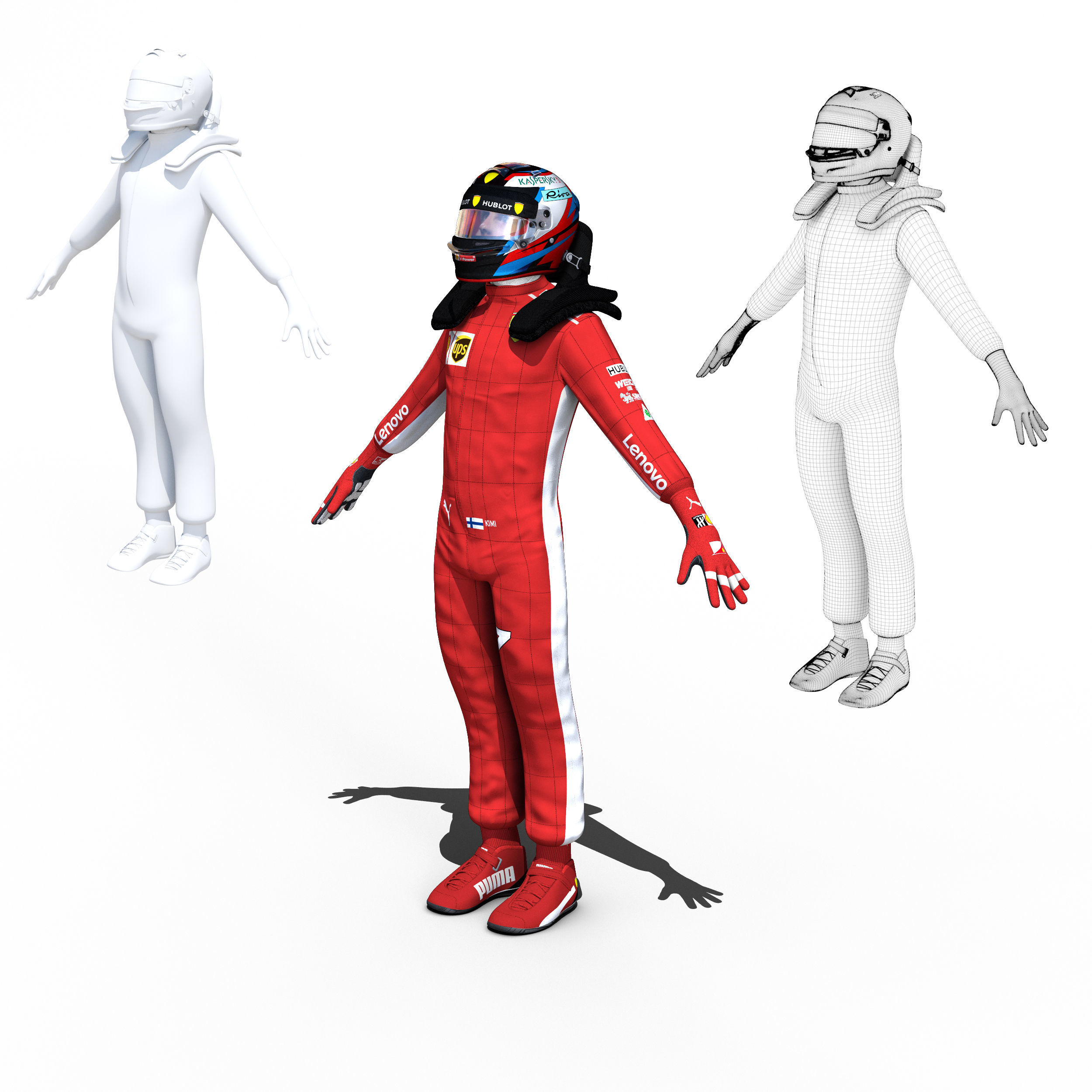 Kimi Raikkonen 2018 Low-poly 3D model_6