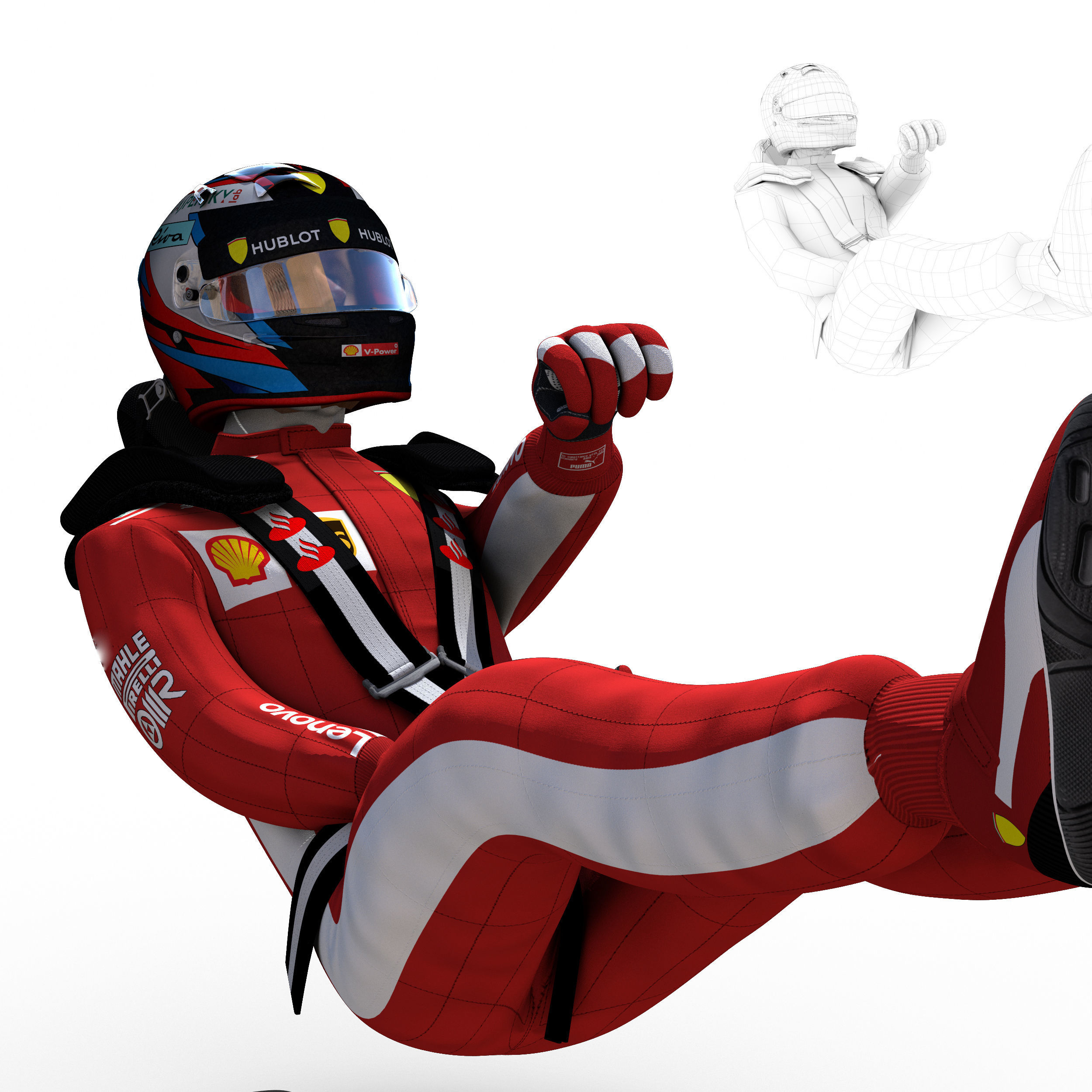 Kimi Raikkonen 2018 Low-poly 3D model_5
