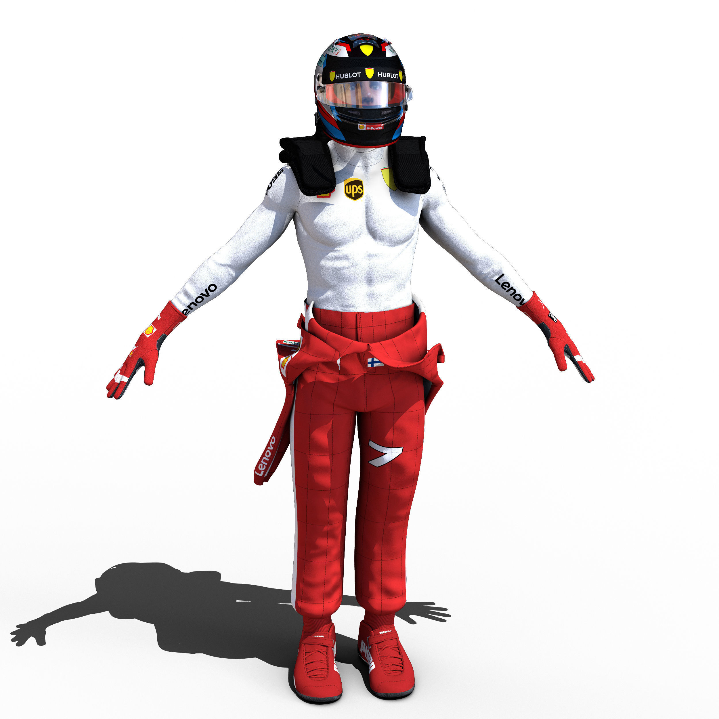 Kimi Raikkonen 2018 Low-poly 3D model_2