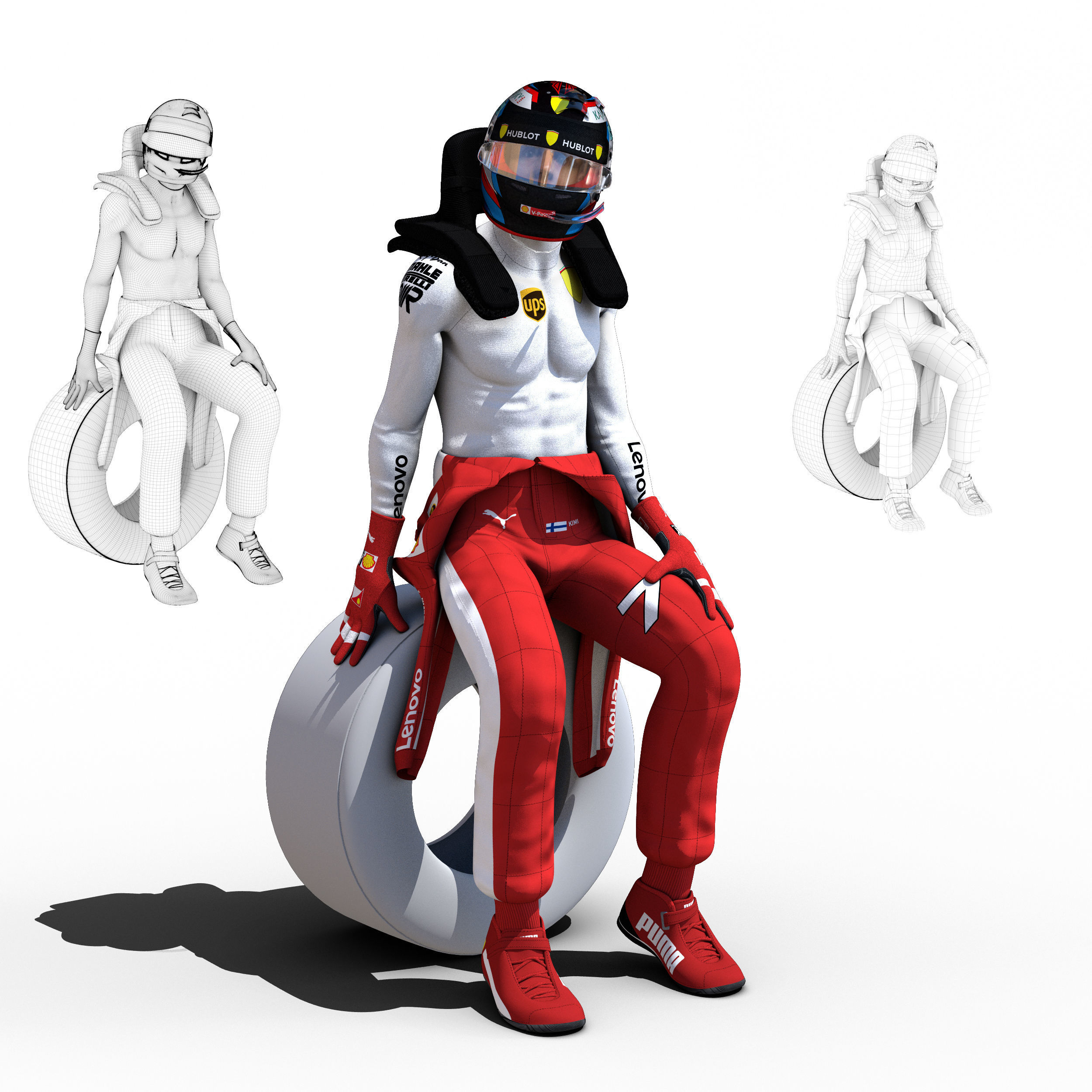 Kimi Raikkonen 2018 Low-poly 3D model_4